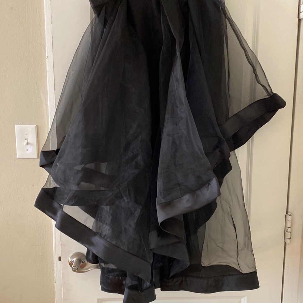Ashley Stewart Sheer Black Asymmetrical Skirt